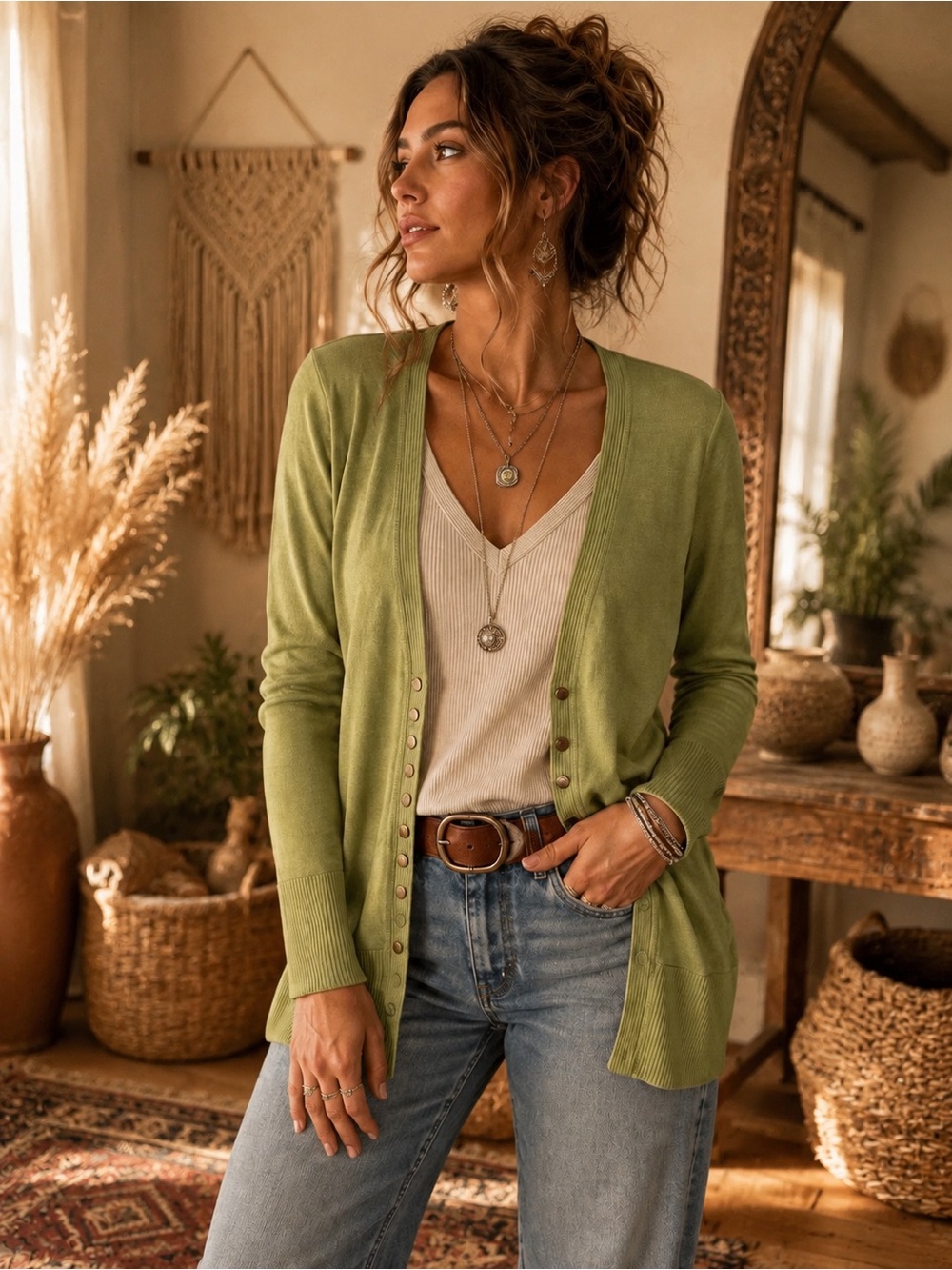 Zenana Outfitters Snap Button Open-Front Cardigan